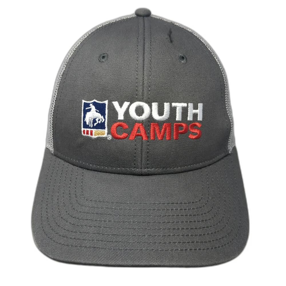 The Game Trucker Hat Gray One Size Youth Camps Rodeo Starts Here Snapback
